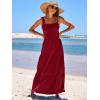 imageANRABESS Womens Summer Casual Long Maxi Beach Vacation Dresses Sleeveless Square Neck Flowy Tiered Sun Dress with PocketsWine Red