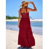 imageANRABESS Womens Summer Casual Long Maxi Beach Vacation Dresses Sleeveless Square Neck Flowy Tiered Sun Dress with PocketsWine Red