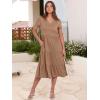 imageANRABESS Womens Summer Casual Short Sleeve V Neck Midi Dresses 2025 Spring Flowy Aline Tiered T Shirts Boho Beach DressBrown Beige