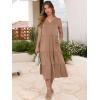 imageANRABESS Womens Summer Casual Short Sleeve V Neck Midi Dresses 2025 Spring Flowy Aline Tiered T Shirts Boho Beach DressBrown Beige