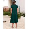 imageANRABESS Womens Summer Casual Short Sleeve V Neck Midi Dresses 2025 Spring Flowy Aline Tiered T Shirts Boho Beach DressDark Green