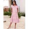 imageANRABESS Womens Summer Casual Short Sleeve V Neck Midi Dresses 2025 Spring Flowy Aline Tiered T Shirts Boho Beach DressFloral Pink