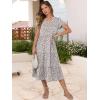 imageANRABESS Womens Summer Casual Short Sleeve V Neck Midi Dresses 2025 Spring Flowy Aline Tiered T Shirts Boho Beach DressGray With White Spots Polka Dot
