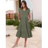 imageANRABESS Womens Summer Casual Short Sleeve V Neck Midi Dresses 2025 Spring Flowy Aline Tiered T Shirts Boho Beach DressOlive Green