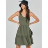 imageANRABESS Womens Summer Casual Tank Dress Sleeveless V Neck T Shirt Sundress Flowy Tiered Swing Mini Beach Vacation DressesOlive