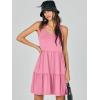 imageANRABESS Womens Summer Casual Tank Dress Sleeveless V Neck T Shirt Sundress Flowy Tiered Swing Mini Beach Vacation DressesPink
