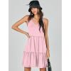 imageANRABESS Womens Summer Casual Tank Dress Sleeveless V Neck T Shirt Sundress Flowy Tiered Swing Mini Beach Vacation DressesPink White Dot