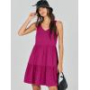 imageANRABESS Womens Summer Casual Tank Dress Sleeveless V Neck T Shirt Sundress Flowy Tiered Swing Mini Beach Vacation DressesRose