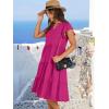 imageANRABESS Womens Summer Dress Ruffle Sleeve V Neck Midi Dresses Fashion Casual Fit Flowy Tiered Boho Beach Vacation SundressHot Pink