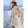 imageANRABESS Womens Summer Dress Ruffle Sleeve V Neck Midi Dresses Fashion Casual Fit Flowy Tiered Boho Beach Vacation SundressKhaki Polka Dot