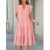 imageANRABESS Womens Summer Dress Ruffle Sleeve V Neck Midi Dresses Fashion Casual Fit Flowy Tiered Boho Beach Vacation SundressPeach