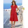 imageANRABESS Womens Summer Dress Ruffle Sleeve V Neck Midi Dresses Fashion Casual Fit Flowy Tiered Boho Beach Vacation SundressRed