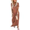 imageANRABESS Womens Summer Maxi Dress Short Sleeve Casual Loose Long T Shirt Dresses Split Vacation Beach Sundress Travel OutfitsBrown
