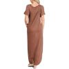 imageANRABESS Womens Summer Maxi Dress Short Sleeve Casual Loose Long T Shirt Dresses Split Vacation Beach Sundress Travel OutfitsBrown