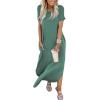 imageANRABESS Womens Summer Maxi Dress Short Sleeve Casual Loose Long T Shirt Dresses Split Vacation Beach Sundress Travel OutfitsGrass