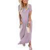 imageANRABESS Womens Summer Maxi Dress Short Sleeve Casual Loose Long T Shirt Dresses Split Vacation Beach Sundress Travel OutfitsLilac
