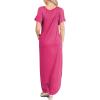 imageANRABESS Womens Summer Maxi Dress Short Sleeve Casual Loose Long T Shirt Dresses Split Vacation Beach Sundress Travel OutfitsPink
