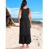 imageANRABESS Womens Summer Maxi Dresses Fit ampamp Flare Flowy V Neck Sleeveless Swing Casual Tiered Beach Sundress with PocketsBlack