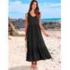 imageANRABESS Womens Summer Maxi Dresses Fit ampamp Flare Flowy V Neck Sleeveless Swing Casual Tiered Beach Sundress with PocketsBlack