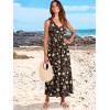 imageANRABESS Womens Summer Maxi Dresses Fit ampamp Flare Flowy V Neck Sleeveless Swing Casual Tiered Beach Sundress with PocketsBlack With Floral Red Yellow