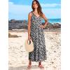 imageANRABESS Womens Summer Maxi Dresses Fit ampamp Flare Flowy V Neck Sleeveless Swing Casual Tiered Beach Sundress with PocketsBlack With Floral White