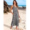 imageANRABESS Womens Summer Maxi Dresses Fit ampamp Flare Flowy V Neck Sleeveless Swing Casual Tiered Beach Sundress with PocketsBlack With Floral White