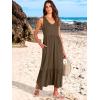 imageANRABESS Womens Summer Maxi Dresses Fit ampamp Flare Flowy V Neck Sleeveless Swing Casual Tiered Beach Sundress with PocketsCoffee