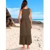 imageANRABESS Womens Summer Maxi Dresses Fit ampamp Flare Flowy V Neck Sleeveless Swing Casual Tiered Beach Sundress with PocketsCoffee