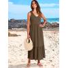 imageANRABESS Womens Summer Maxi Dresses Fit ampamp Flare Flowy V Neck Sleeveless Swing Casual Tiered Beach Sundress with PocketsCoffee