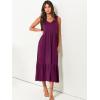 imageANRABESS Womens Summer Maxi Dresses Fit ampamp Flare Flowy V Neck Sleeveless Swing Casual Tiered Beach Sundress with PocketsDark Purple