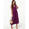 imageANRABESS Womens Summer Maxi Dresses Fit ampamp Flare Flowy V Neck Sleeveless Swing Casual Tiered Beach Sundress with PocketsDark Purple