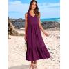 imageANRABESS Womens Summer Maxi Dresses Fit ampamp Flare Flowy V Neck Sleeveless Swing Casual Tiered Beach Sundress with PocketsDark Purple