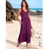 imageANRABESS Womens Summer Maxi Dresses Fit ampamp Flare Flowy V Neck Sleeveless Swing Casual Tiered Beach Sundress with PocketsDark Purple