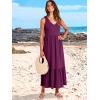 imageANRABESS Womens Summer Maxi Dresses Fit ampamp Flare Flowy V Neck Sleeveless Swing Casual Tiered Beach Sundress with PocketsDark Purple