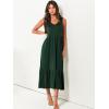 imageANRABESS Womens Summer Maxi Dresses Fit ampamp Flare Flowy V Neck Sleeveless Swing Casual Tiered Beach Sundress with PocketsDeep Green