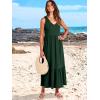 imageANRABESS Womens Summer Maxi Dresses Fit ampamp Flare Flowy V Neck Sleeveless Swing Casual Tiered Beach Sundress with PocketsDeep Green