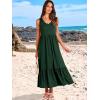 imageANRABESS Womens Summer Maxi Dresses Fit ampamp Flare Flowy V Neck Sleeveless Swing Casual Tiered Beach Sundress with PocketsDeep Green
