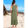 imageANRABESS Womens Summer Maxi Dresses Fit ampamp Flare Flowy V Neck Sleeveless Swing Casual Tiered Beach Sundress with PocketsGreen