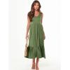 imageANRABESS Womens Summer Maxi Dresses Fit ampamp Flare Flowy V Neck Sleeveless Swing Casual Tiered Beach Sundress with PocketsGreen