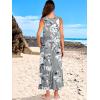 imageANRABESS Womens Summer Maxi Dresses Fit ampamp Flare Flowy V Neck Sleeveless Swing Casual Tiered Beach Sundress with PocketsGrey With Floral White