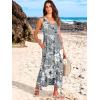 imageANRABESS Womens Summer Maxi Dresses Fit ampamp Flare Flowy V Neck Sleeveless Swing Casual Tiered Beach Sundress with PocketsGrey With Floral White