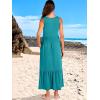 imageANRABESS Womens Summer Maxi Dresses Fit ampamp Flare Flowy V Neck Sleeveless Swing Casual Tiered Beach Sundress with PocketsLake