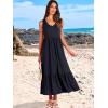 imageANRABESS Womens Summer Maxi Dresses Fit ampamp Flare Flowy V Neck Sleeveless Swing Casual Tiered Beach Sundress with PocketsNavy Blue