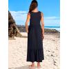 imageANRABESS Womens Summer Maxi Dresses Fit ampamp Flare Flowy V Neck Sleeveless Swing Casual Tiered Beach Sundress with PocketsNavy Blue