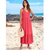 imageANRABESS Womens Summer Maxi Dresses Fit ampamp Flare Flowy V Neck Sleeveless Swing Casual Tiered Beach Sundress with PocketsPeach