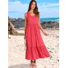 imageANRABESS Womens Summer Maxi Dresses Fit ampamp Flare Flowy V Neck Sleeveless Swing Casual Tiered Beach Sundress with PocketsPeach