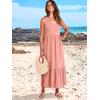 imageANRABESS Womens Summer Maxi Dresses Fit ampamp Flare Flowy V Neck Sleeveless Swing Casual Tiered Beach Sundress with PocketsPink