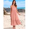 imageANRABESS Womens Summer Maxi Dresses Fit ampamp Flare Flowy V Neck Sleeveless Swing Casual Tiered Beach Sundress with PocketsPink