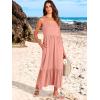 imageANRABESS Womens Summer Maxi Dresses Fit ampamp Flare Flowy V Neck Sleeveless Swing Casual Tiered Beach Sundress with PocketsPink