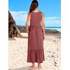 imageANRABESS Womens Summer Maxi Dresses Fit ampamp Flare Flowy V Neck Sleeveless Swing Casual Tiered Beach Sundress with PocketsRed